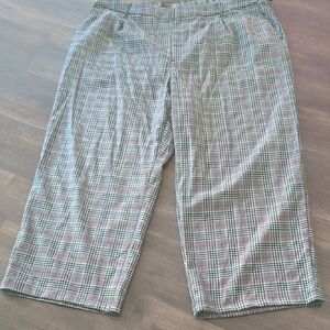 Ava & Viv Gray and Red Dress Pants Size 26 Wide Leg Stretch .